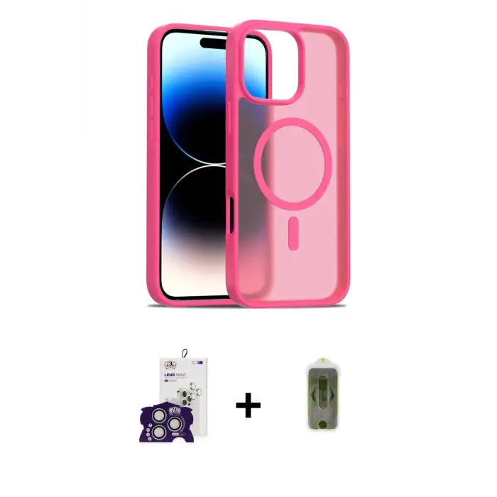 ieg™ iPhone 16 Pro Max Kılıf Siluet Minimal Prime - Siyah Joko Magic 5D Hayalet Cam + Bilvis Titan Kamera Lens - GS