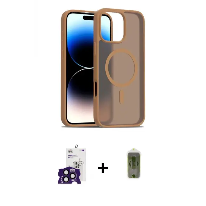 ieg™ iPhone 16 Pro Max Kılıf Siluet Minimal Prime - Siyah Joko Magic 5D Hayalet Cam + Bilvis Titan Kamera Lens - SH