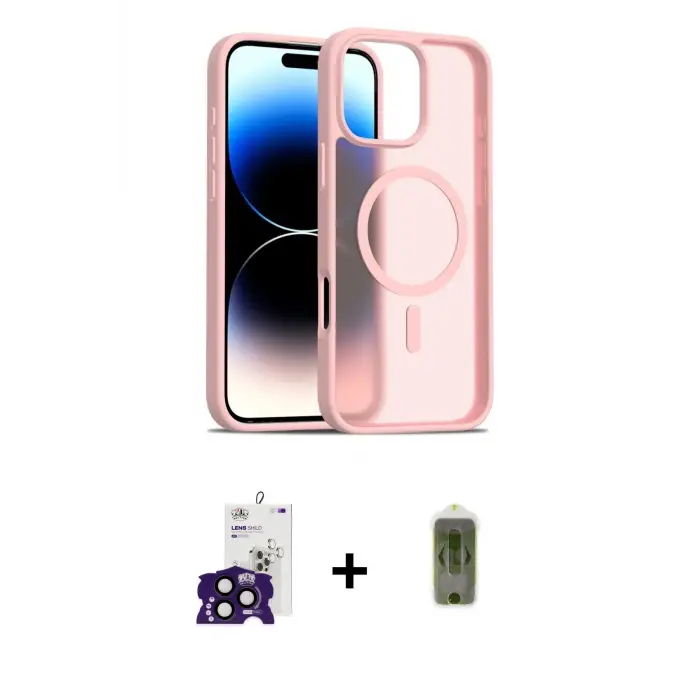 ieg™ iPhone 16 Pro Max Kılıf Siluet Minimal Prime - Siyah Joko Magic 5D Hayalet Cam + Bilvis Titan Kamera Lens - SH