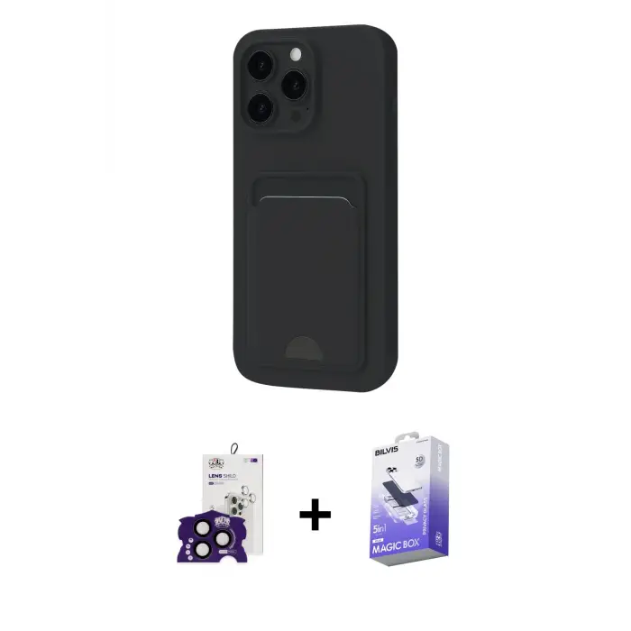 ieg™ iPhone 16 Pro Max Kılıf Vadi Çizgi Prime - Siyah Bilvis 5in1 5D Magic Hayalet Cam Ekran Koruyucu + Bilvis Titan Kamera Lens - SH