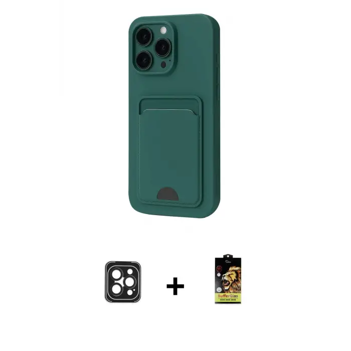ieg™ iPhone 16 Pro Max Kılıf Vadi Çizgi Prime - Siyah Buffer Cam Ekran Koruyucu + PVD Metal Kamera Lens - SH