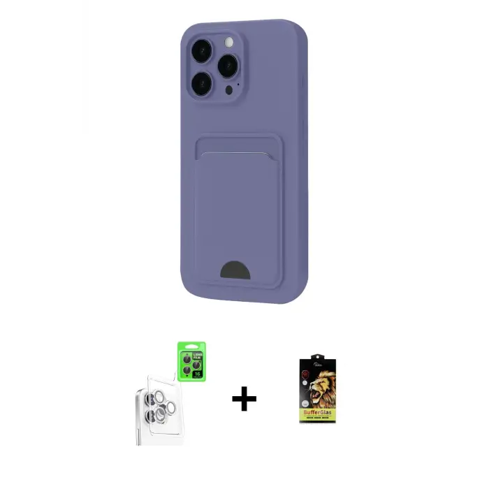ieg™ iPhone 16 Pro Max Kılıf Vadi Çizgi Prime - Siyah Buffer Cam Ekran Koruyucu + Raze Metal Kamera Lens - BZ