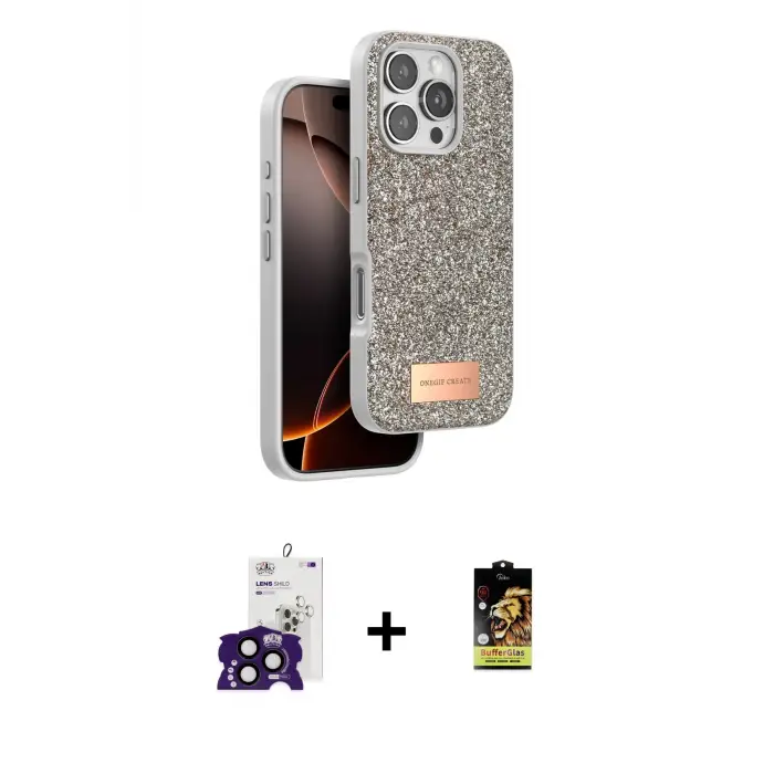 ieg™ iPhone 16 Pro Max Kılıf Vadi Klasik Serisi - Siyah Buffer Cam Ekran Koruyucu + Bilvis Titan Kamera Lens - SH