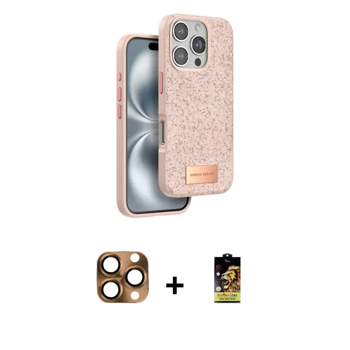 ieg™ iPhone 16 Pro Max Kılıf Vadi Klasik Serisi - Siyah Buffer Cam Ekran Koruyucu + Pers Alüminyum Kamera Lens - CLTM