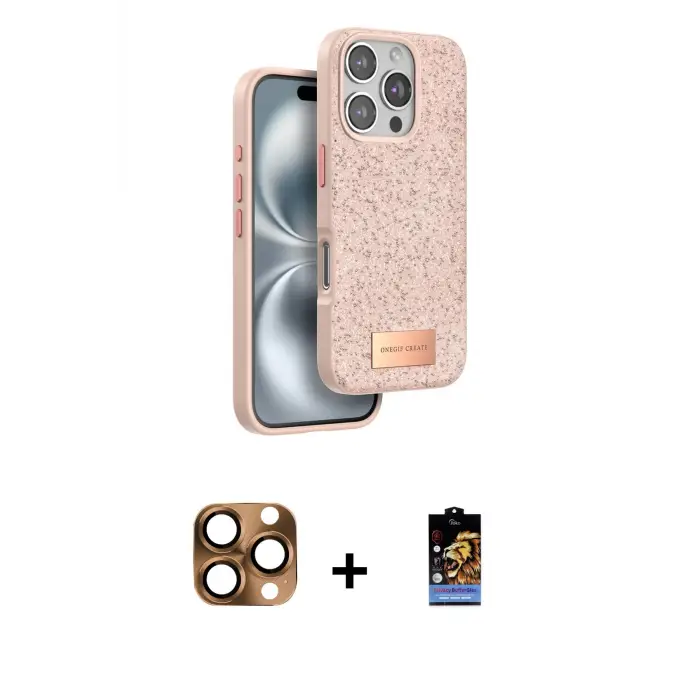 ieg™ iPhone 16 Pro Max Kılıf Vadi Klasik Serisi - Siyah Buffer Hayalet Cam Ekran Koruyucu + Pers Alüminyum Kamera Lens - CLTM