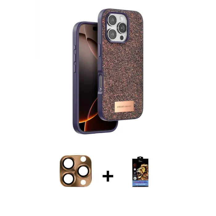 ieg™ iPhone 16 Pro Max Kılıf Vadi Klasik Serisi - Siyah Buffer Hayalet Cam Ekran Koruyucu + Pers Alüminyum Kamera Lens - CLTM