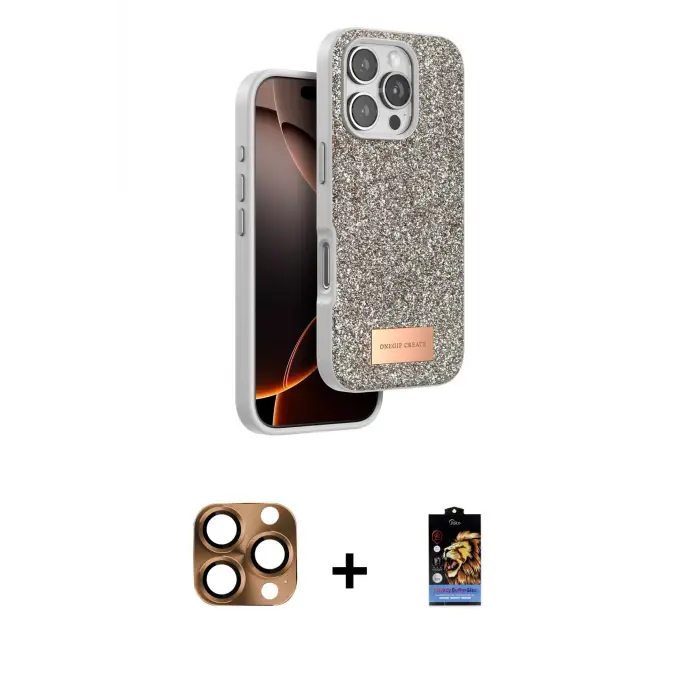 ieg™ iPhone 16 Pro Max Kılıf Vadi Klasik Serisi - Siyah Buffer Hayalet Cam Ekran Koruyucu + Pers Alüminyum Kamera Lens - CLTM
