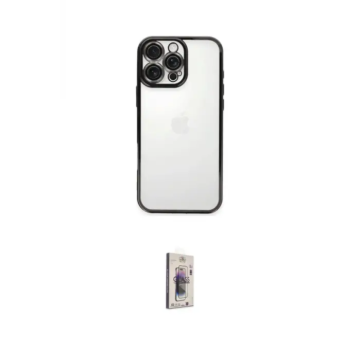 ieg™ iPhone 16 Pro Max Kılıf Vadi Minimal - Siyah Bilvis 3D Cam Ekran Koruyucu