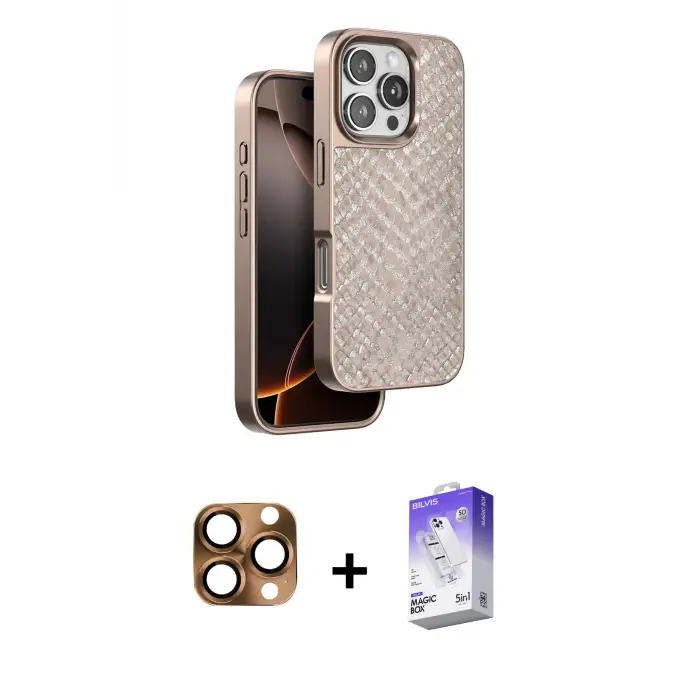 ieg™ iPhone 16 Pro Max Kılıf Vadi Özel Seri - Siyah Bilvis 5in1 3D Magic Cam Ekran Koruyucu + Pers Alüminyum Kamera Lens - CLTM