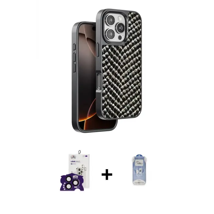 ieg™ iPhone 16 Pro Max Kılıf Vadi Özel Seri - Siyah Joko Magic 5D Cam + Bilvis Titan Kamera Lens - SH