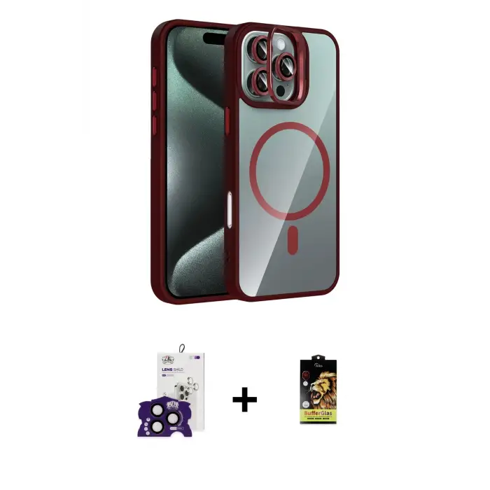 ieg™ iPhone 16 Pro Max Kılıf Yadigar Asil Koleksiyonu - Siyah Buffer Cam Ekran Koruyucu + Bilvis Titan Kamera Lens - SH