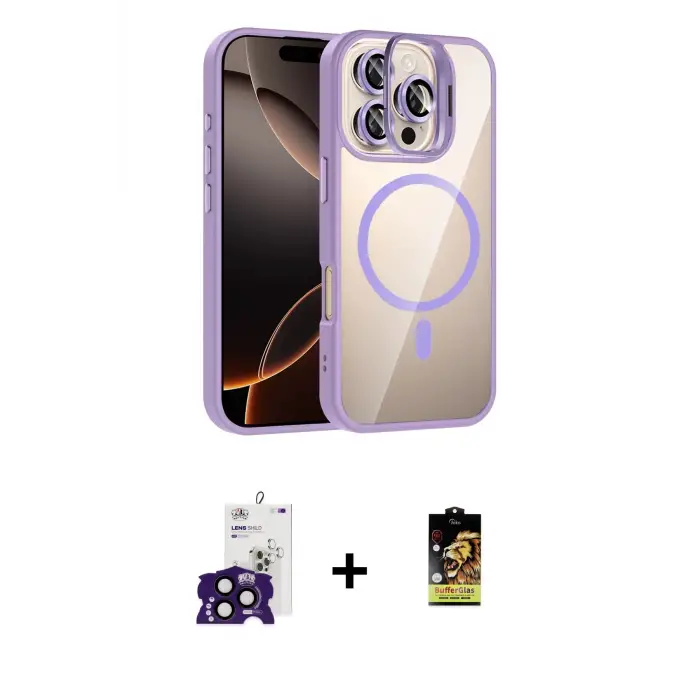 ieg™ iPhone 16 Pro Max Kılıf Yadigar Asil Koleksiyonu - Siyah Buffer Cam Ekran Koruyucu + Bilvis Titan Kamera Lens - SH