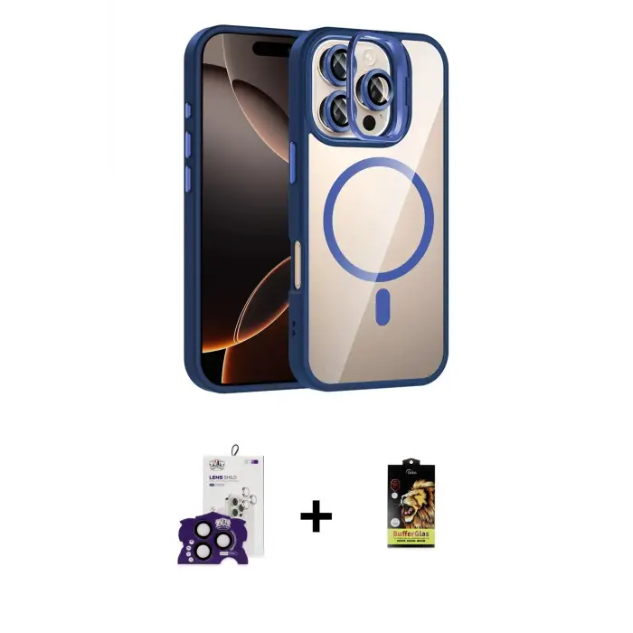 ieg™ iPhone 16 Pro Max Kılıf Yadigar Asil Koleksiyonu - Siyah Buffer Cam Ekran Koruyucu + Bilvis Titan Kamera Lens - SH