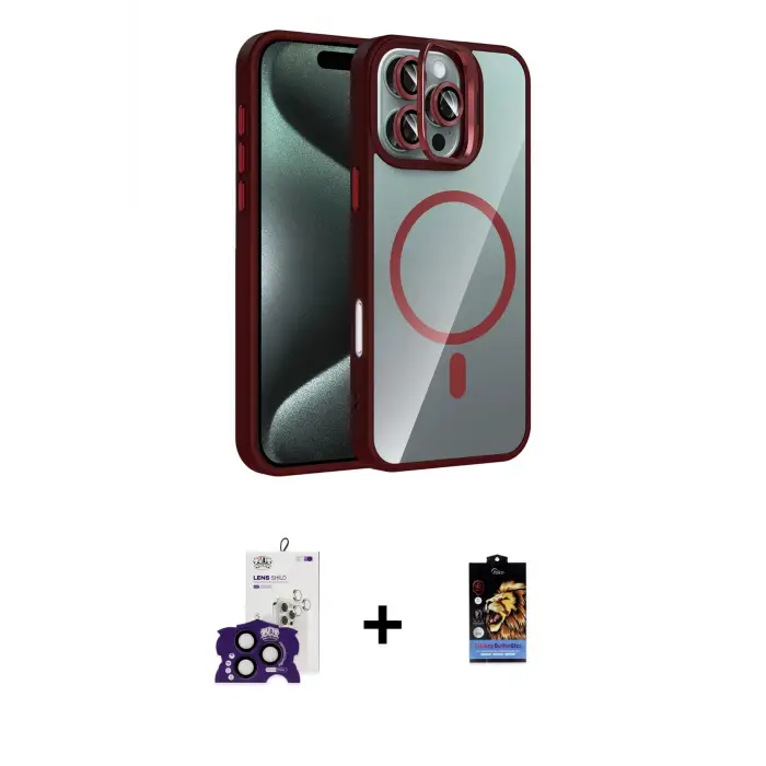 ieg™ iPhone 16 Pro Max Kılıf Yadigar Asil Koleksiyonu - Siyah Buffer Hayalet Cam Ekran Koruyucu + Bilvis Titan Kamera Lens - SH