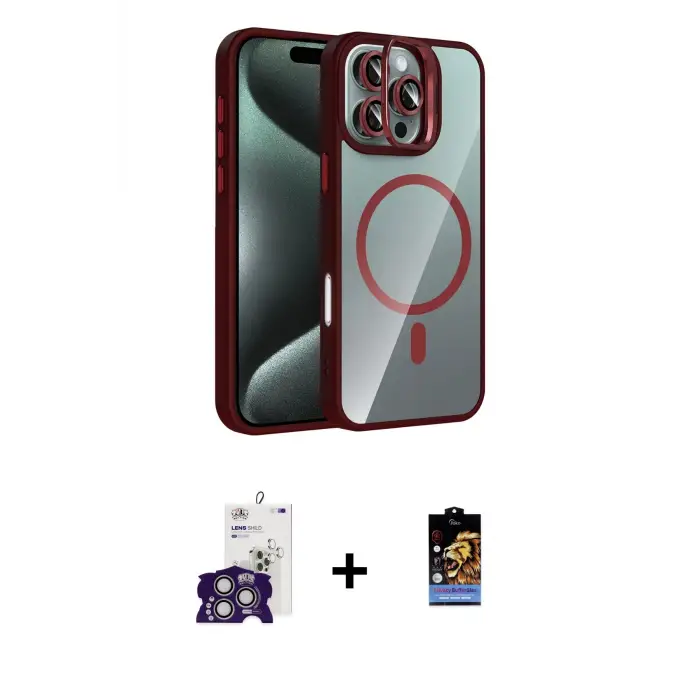 ieg™ iPhone 16 Pro Max Kılıf Yadigar Asil Koleksiyonu - Siyah Buffer Hayalet Cam Ekran Koruyucu + Bilvis Titan Kamera Lens - GS