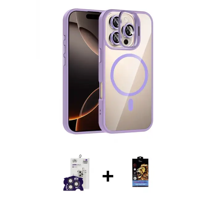 ieg™ iPhone 16 Pro Max Kılıf Yadigar Asil Koleksiyonu - Siyah Buffer Hayalet Cam Ekran Koruyucu + Bilvis Titan Kamera Lens - TMGI