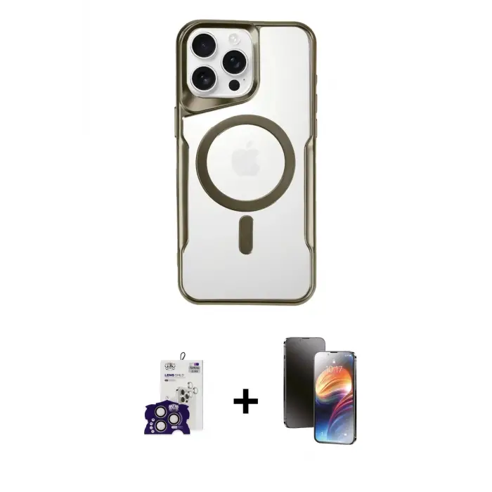 ieg™ iPhone 16 Pro Max Kılıf Yadigar Klasik Özel Seri - Siyah 3D Antistatik Mat Seramik Nano Ekran Koruyucu + Bilvis Titan Kamera Lens - TMGI