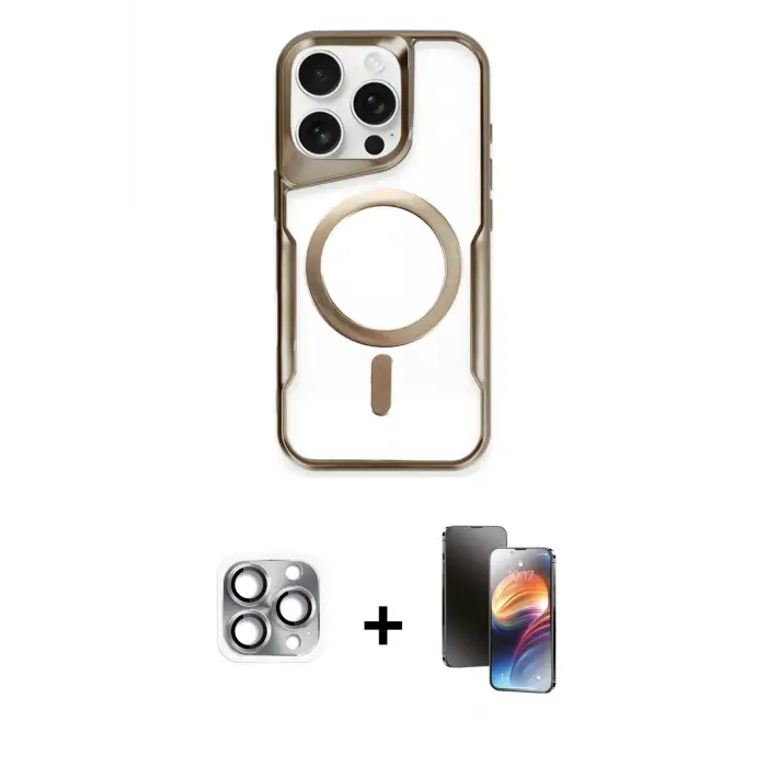 ieg™ iPhone 16 Pro Max Kılıf Yadigar Klasik Özel Seri - Siyah 3D Antistatik Mat Seramik Nano Ekran Koruyucu + Pers Alüminyum Kamera Lens - GI