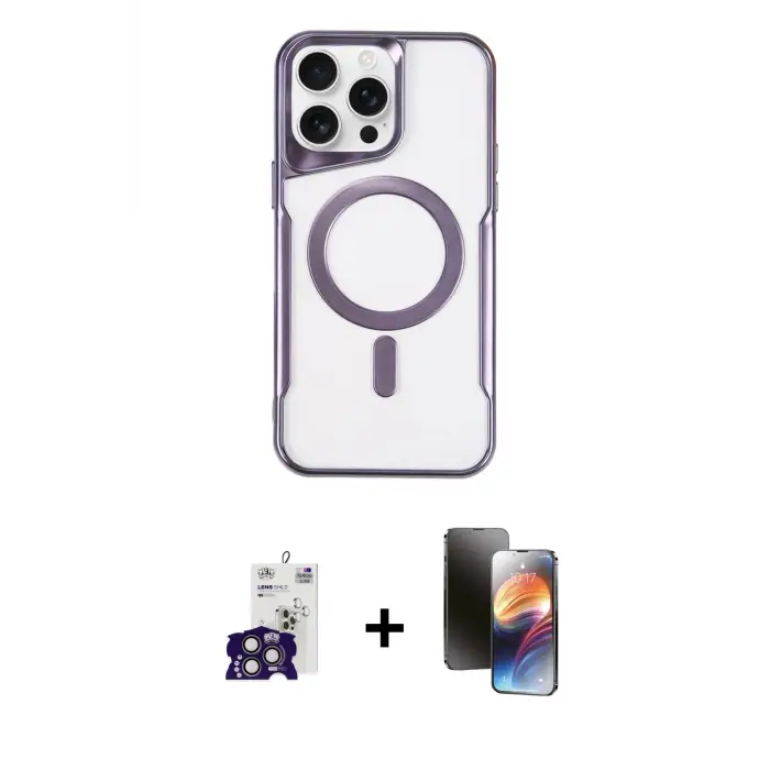 ieg™ iPhone 16 Pro Max Kılıf Yadigar Klasik Özel Seri - Siyah 3D Antistatik Mat Seramik Nano Ekran Koruyucu + Bilvis Titan Kamera Lens - TMGI
