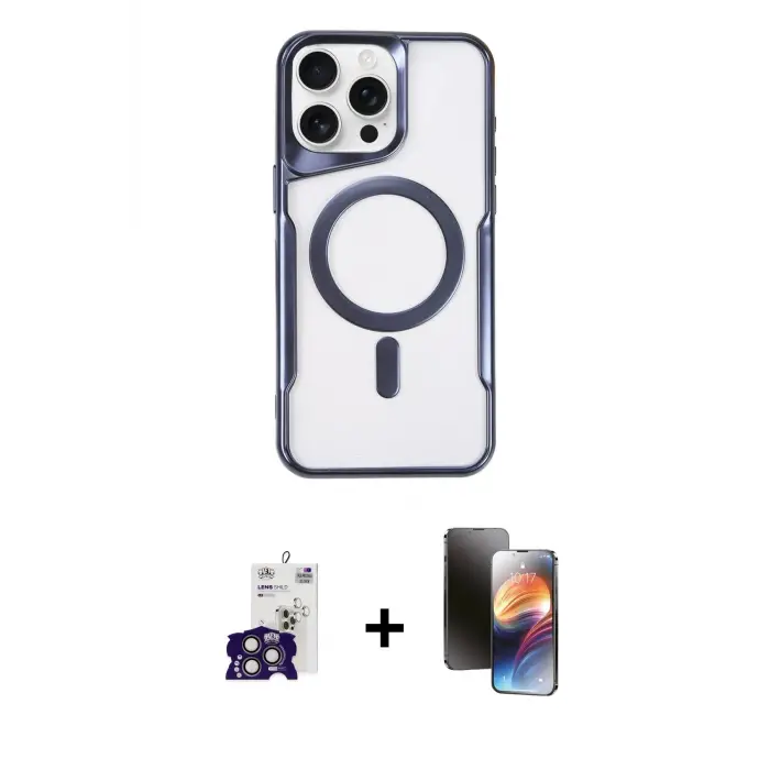 ieg™ iPhone 16 Pro Max Kılıf Yadigar Klasik Özel Seri - Siyah 3D Antistatik Mat Seramik Nano Ekran Koruyucu + Bilvis Titan Kamera Lens - TMGI