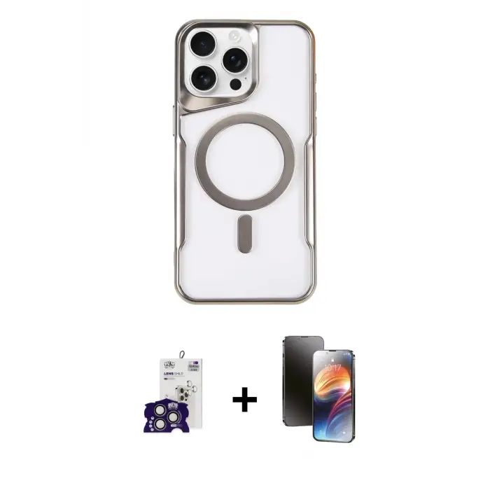 ieg™ iPhone 16 Pro Max Kılıf Yadigar Klasik Özel Seri - Siyah 3D Antistatik Mat Seramik Nano Ekran Koruyucu + Bilvis Titan Kamera Lens - TMGI