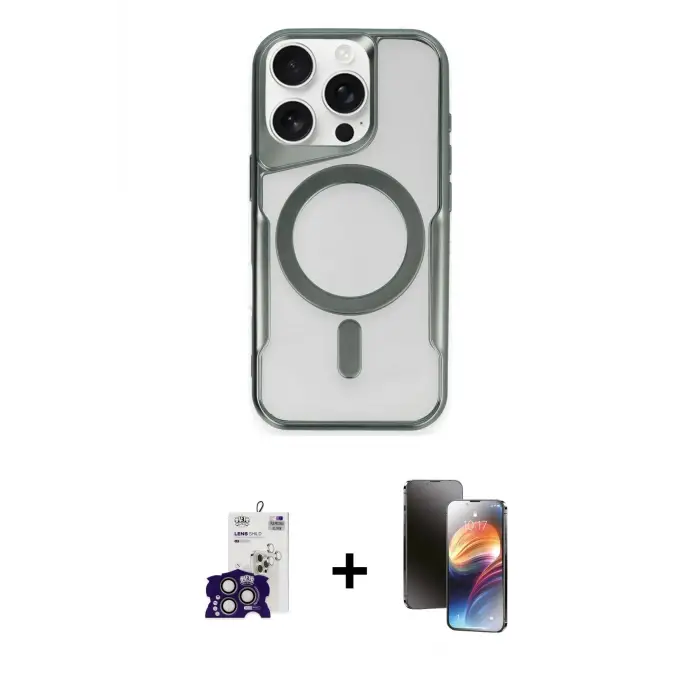 ieg™ iPhone 16 Pro Max Kılıf Yadigar Klasik Özel Seri - Siyah 3D Antistatik Mat Seramik Nano Ekran Koruyucu + Bilvis Titan Kamera Lens - TMGI