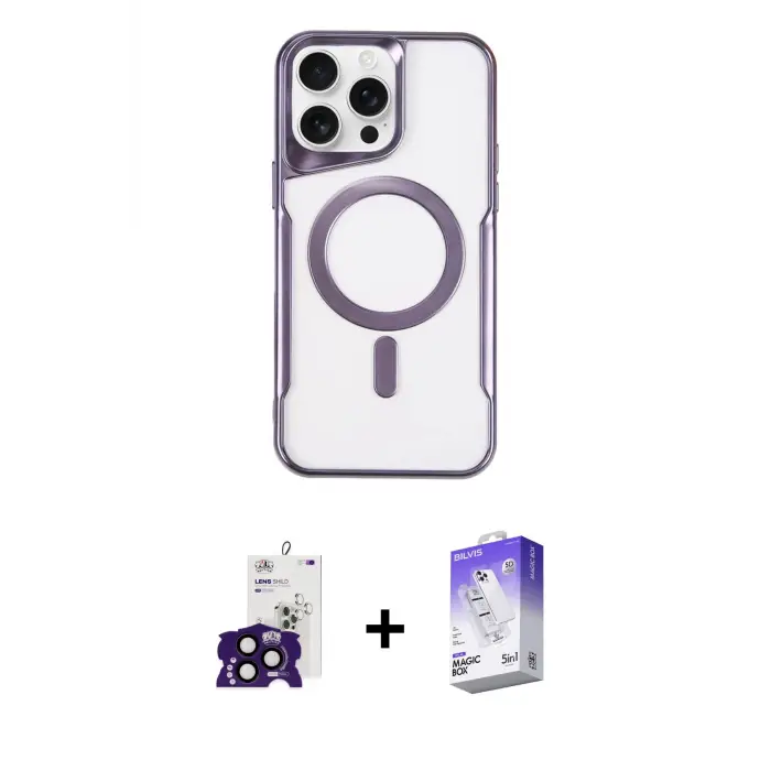 ieg™ iPhone 16 Pro Max Kılıf Yadigar Klasik Özel Seri - Siyah Bilvis 5in1 3D Magic Cam Ekran Koruyucu + Bilvis Titan Kamera Lens - SH