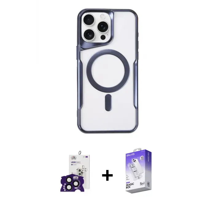 ieg™ iPhone 16 Pro Max Kılıf Yadigar Klasik Özel Seri - Siyah Bilvis 5in1 3D Magic Cam Ekran Koruyucu + Bilvis Titan Kamera Lens - SH