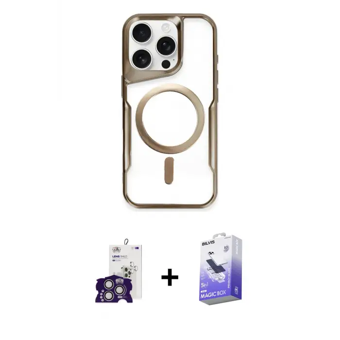 ieg™ iPhone 16 Pro Max Kılıf Yadigar Klasik Özel Seri - Siyah Bilvis 5in1 5D Magic Hayalet Cam Ekran Koruyucu + Bilvis Titan Kamera Lens - GS