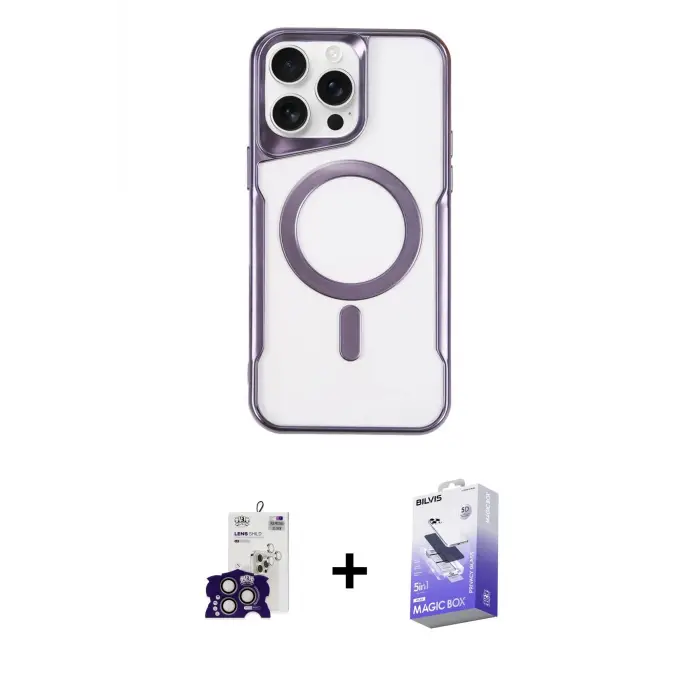 ieg™ iPhone 16 Pro Max Kılıf Yadigar Klasik Özel Seri - Siyah Bilvis 5in1 5D Magic Hayalet Cam Ekran Koruyucu + Bilvis Titan Kamera Lens - TMGI