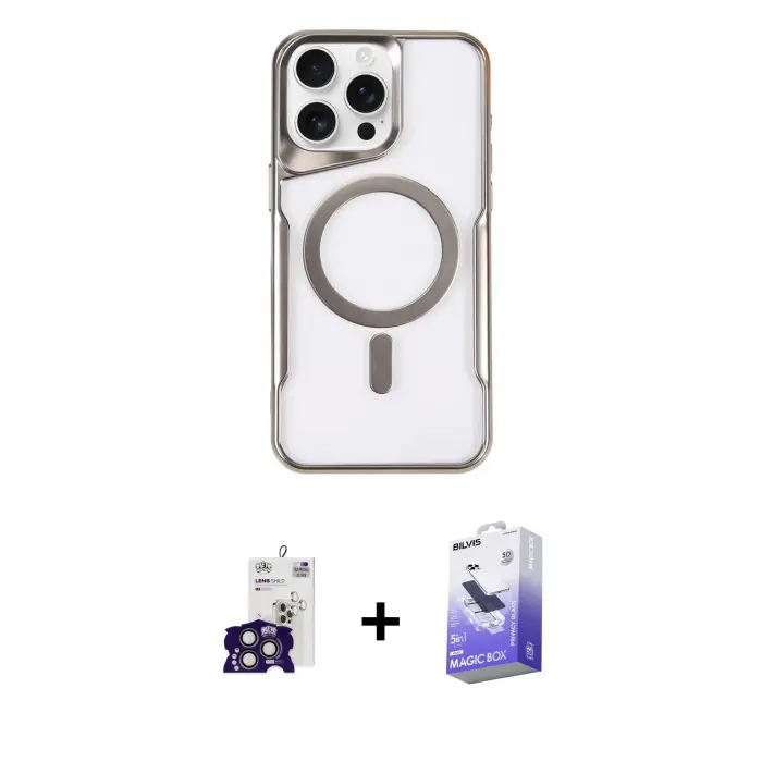 ieg™ iPhone 16 Pro Max Kılıf Yadigar Klasik Özel Seri - Siyah Bilvis 5in1 5D Magic Hayalet Cam Ekran Koruyucu + Bilvis Titan Kamera Lens - TMGI