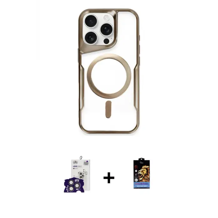 ieg™ iPhone 16 Pro Max Kılıf Yadigar Klasik Özel Seri - Siyah Buffer Hayalet Cam Ekran Koruyucu + Bilvis Titan Kamera Lens - TMGI