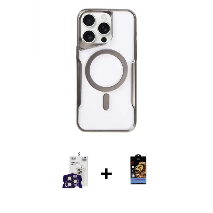 ieg™ iPhone 16 Pro Max Kılıf Yadigar Klasik Özel Seri - Siyah Buffer Hayalet Cam Ekran Koruyucu + Bilvis Titan Kamera Lens - TMGI