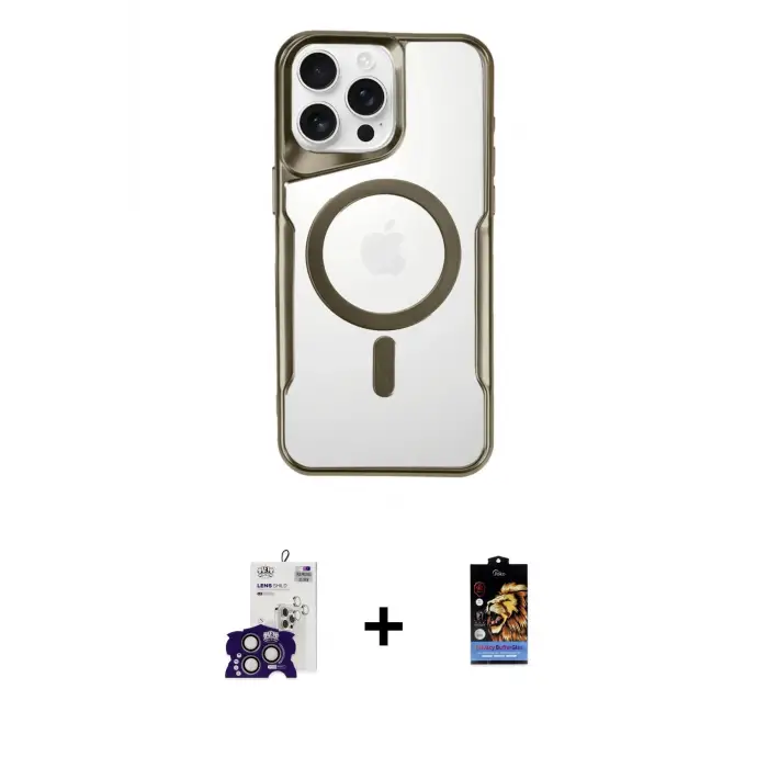 ieg™ iPhone 16 Pro Max Kılıf Yadigar Klasik Özel Seri - Siyah Buffer Hayalet Cam Ekran Koruyucu + Bilvis Titan Kamera Lens - TMGI