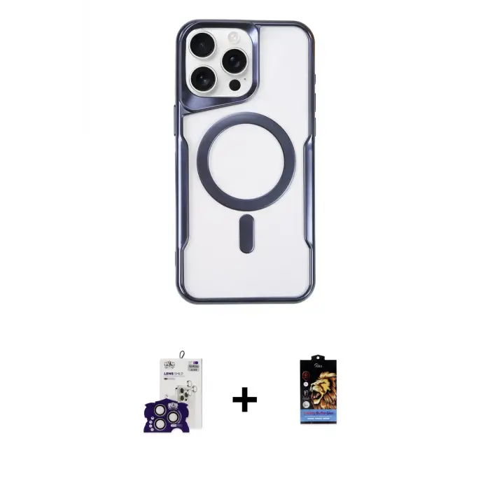 ieg™ iPhone 16 Pro Max Kılıf Yadigar Klasik Özel Seri - Siyah Buffer Hayalet Cam Ekran Koruyucu + Bilvis Titan Kamera Lens - TMGI