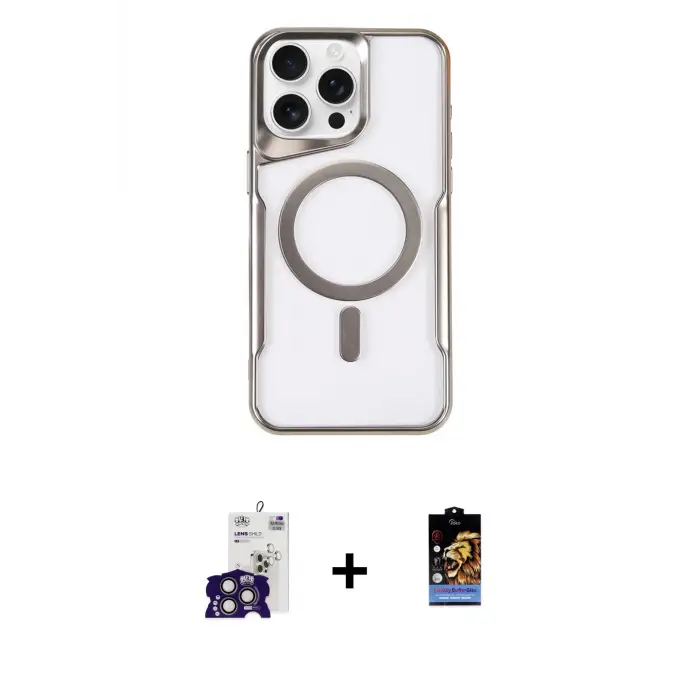 ieg™ iPhone 16 Pro Max Kılıf Yadigar Klasik Özel Seri - Siyah Buffer Hayalet Cam Ekran Koruyucu + Bilvis Titan Kamera Lens - TMGI
