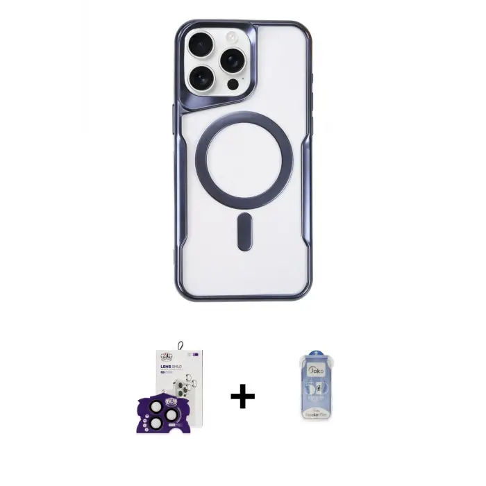 ieg™ iPhone 16 Pro Max Kılıf Yadigar Klasik Özel Seri - Siyah Joko Magic 5D Cam + Bilvis Titan Kamera Lens - SH