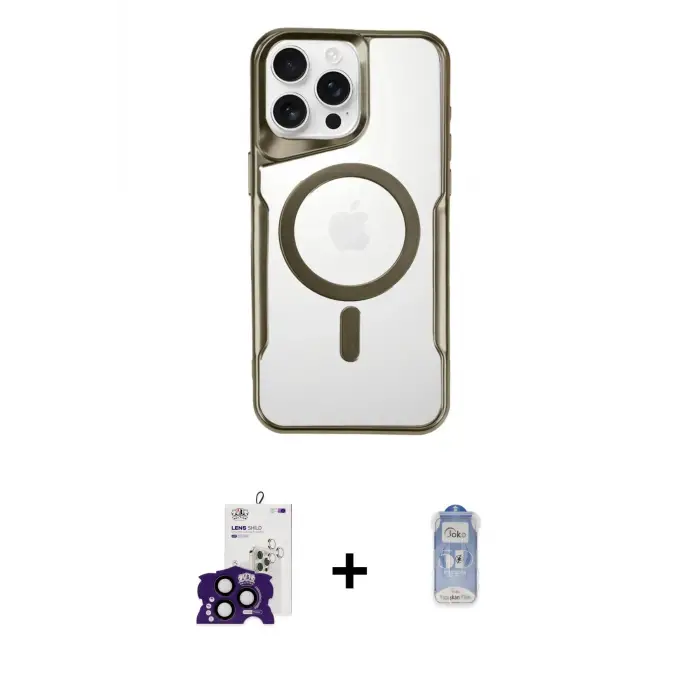 ieg™ iPhone 16 Pro Max Kılıf Yadigar Klasik Özel Seri - Siyah Joko Magic 5D Cam + Bilvis Titan Kamera Lens - SH