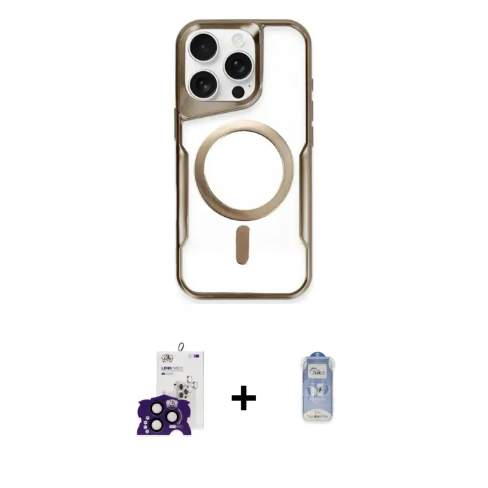 ieg™ iPhone 16 Pro Max Kılıf Yadigar Klasik Özel Seri - Siyah Joko Magic 5D Cam + Bilvis Titan Kamera Lens - SH