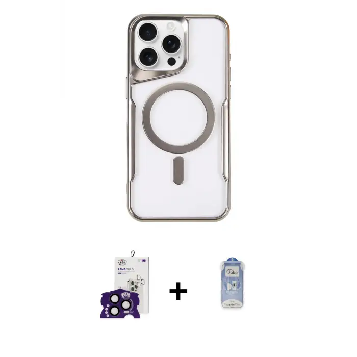 ieg™ iPhone 16 Pro Max Kılıf Yadigar Klasik Özel Seri - Siyah Joko Magic 5D Cam + Bilvis Titan Kamera Lens - SH