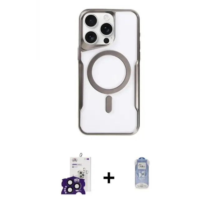 ieg™ iPhone 16 Pro Max Kılıf Yadigar Klasik Özel Seri - Siyah Joko Magic 5D Cam + Bilvis Titan Kamera Lens - SH