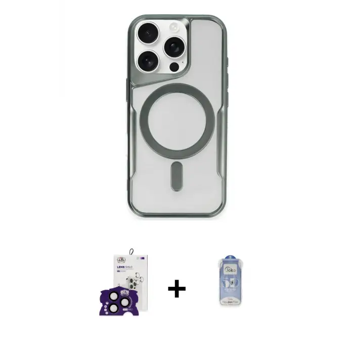 ieg™ iPhone 16 Pro Max Kılıf Yadigar Klasik Özel Seri - Siyah Joko Magic 5D Cam + Bilvis Titan Kamera Lens - SH
