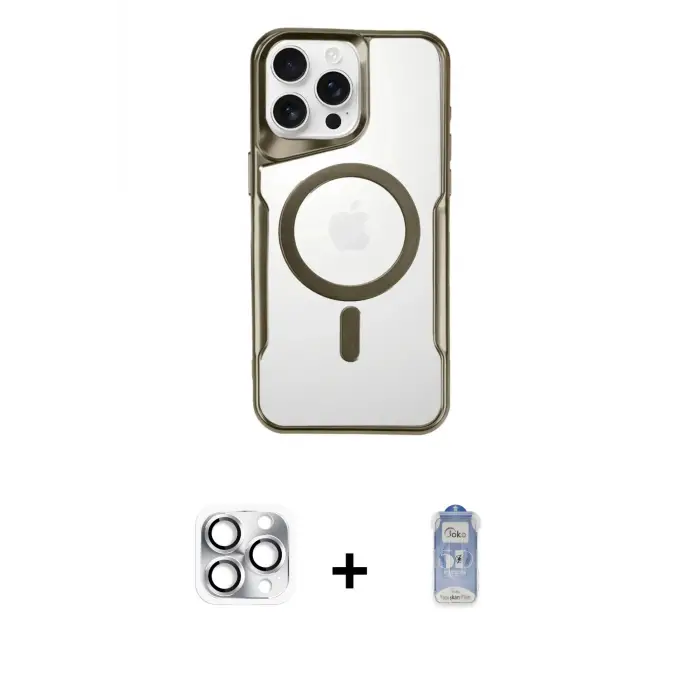 ieg™ iPhone 16 Pro Max Kılıf Yadigar Klasik Özel Seri - Siyah Joko Magic 5D Cam + Pers Alüminyum Kamera Lens - GS