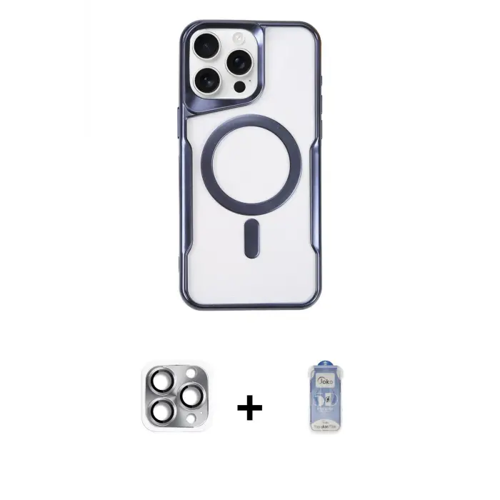 ieg™ iPhone 16 Pro Max Kılıf Yadigar Klasik Özel Seri - Siyah Joko Magic 5D Cam + Pers Alüminyum Kamera Lens - GI