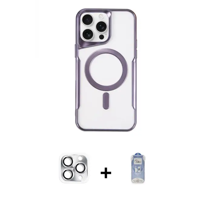 ieg™ iPhone 16 Pro Max Kılıf Yadigar Klasik Özel Seri - Siyah Joko Magic 5D Cam + Pers Alüminyum Kamera Lens - GS