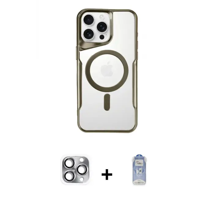 ieg™ iPhone 16 Pro Max Kılıf Yadigar Klasik Özel Seri - Siyah Joko Magic 5D Cam + Pers Alüminyum Kamera Lens - GI
