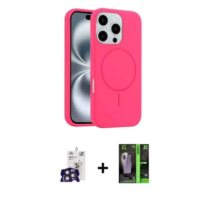 ieg™ iPhone 16 Pro Max Kılıf Yankı Form Serisi - Şeffaf 360 Full Body Arka Koruyucu + Bilvis Titan Kamera Lens - TMGI