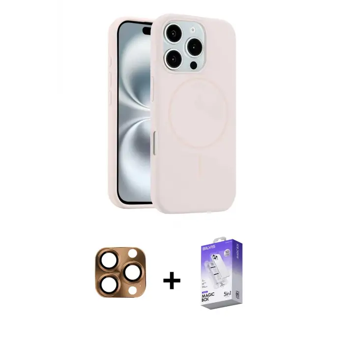 ieg™ iPhone 16 Pro Max Kılıf Yankı Form Serisi - Siyah Bilvis 5in1 3D Magic Cam Ekran Koruyucu + Pers Alüminyum Kamera Lens - CLTM