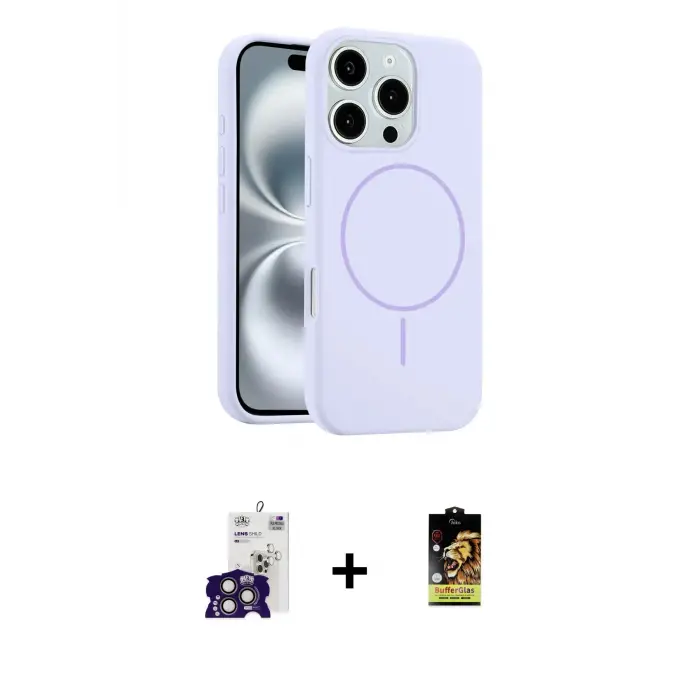 ieg™ iPhone 16 Pro Max Kılıf Yankı Form Serisi - Siyah Buffer Cam Ekran Koruyucu + Bilvis Titan Kamera Lens - TMGI