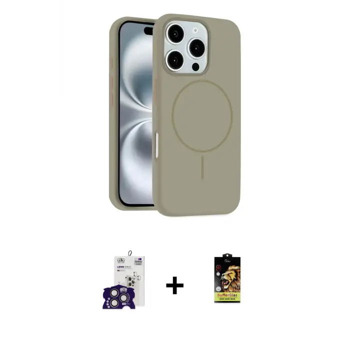 ieg™ iPhone 16 Pro Max Kılıf Yankı Form Serisi - Siyah Buffer Cam Ekran Koruyucu + Bilvis Titan Kamera Lens - TMGI